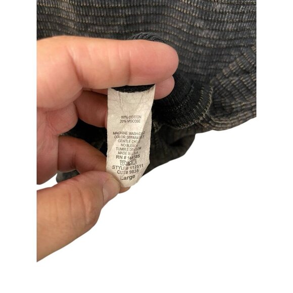 American Able Women’s Large Thermal Waffle Knit Cuff Details In Washed Black - Picture 3 of 6